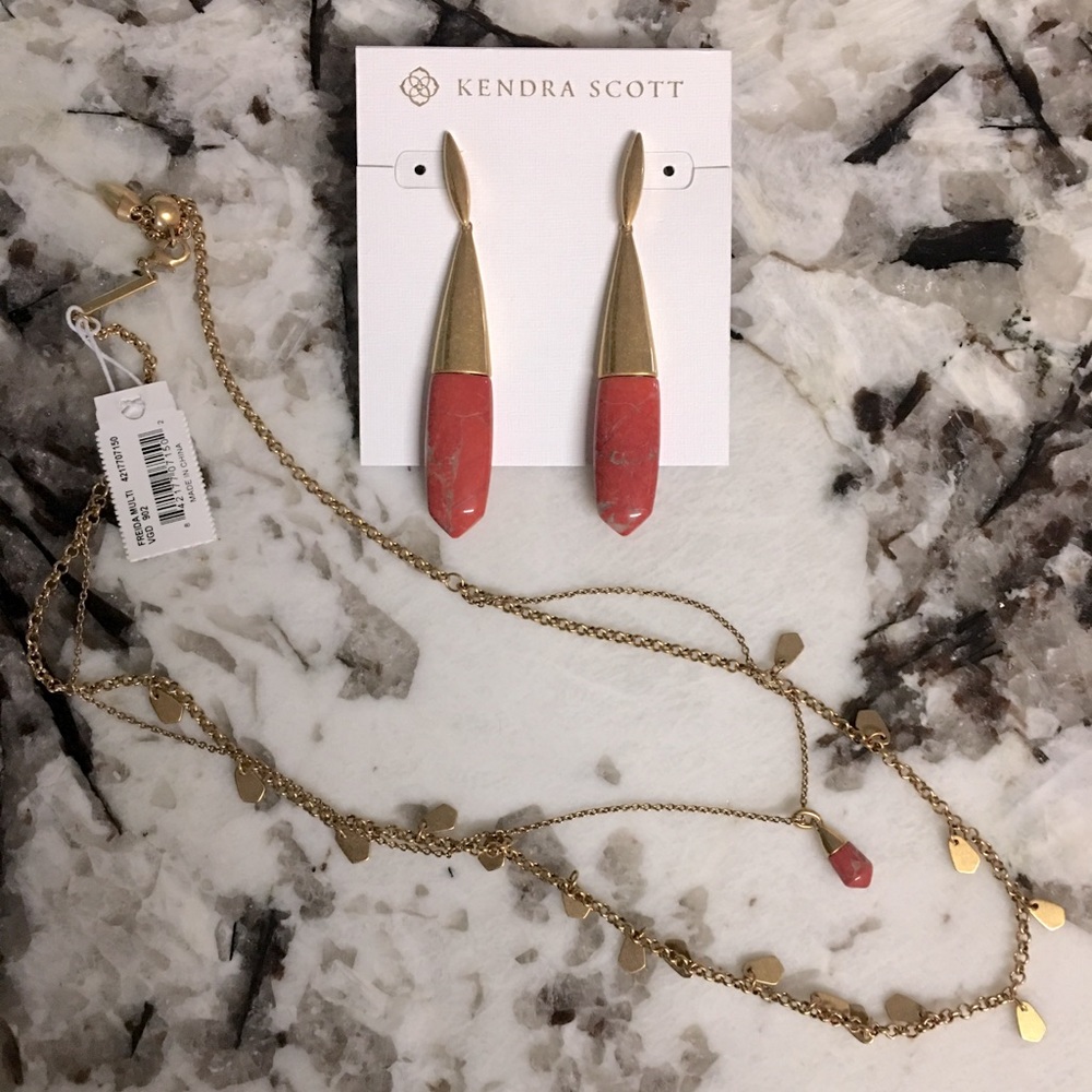 Freida Vintage Gold Burnt Sienna Howlite set